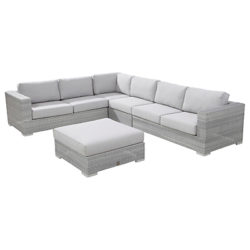 4 Seasons Outdoor Lucca 6 Seater Modular Lounge Set, Light Grey